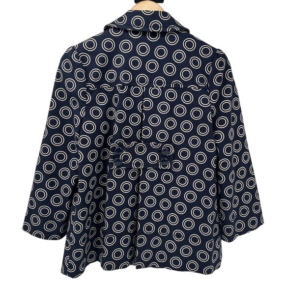 Juicy Couture Jacket Womens Medium Navy Blue Taupe Geometric Pattern - Picture 4 of 9